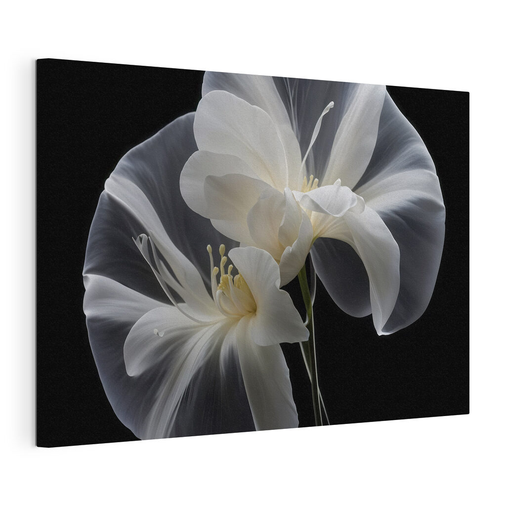 Elegant white flowers against black background Elegant white flowers against black background