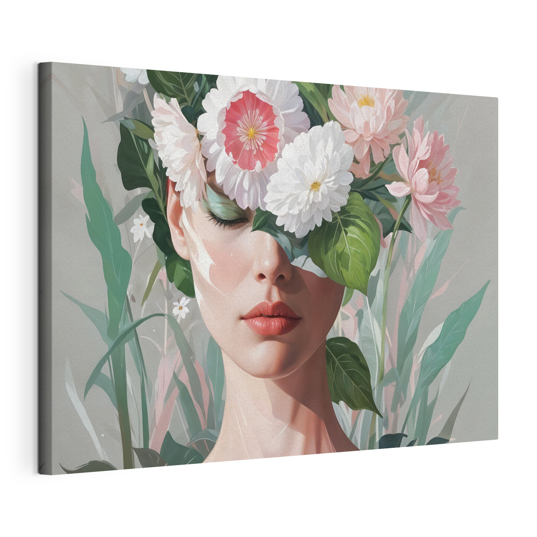 Woman with flowers on her head Woman with flowers on her head