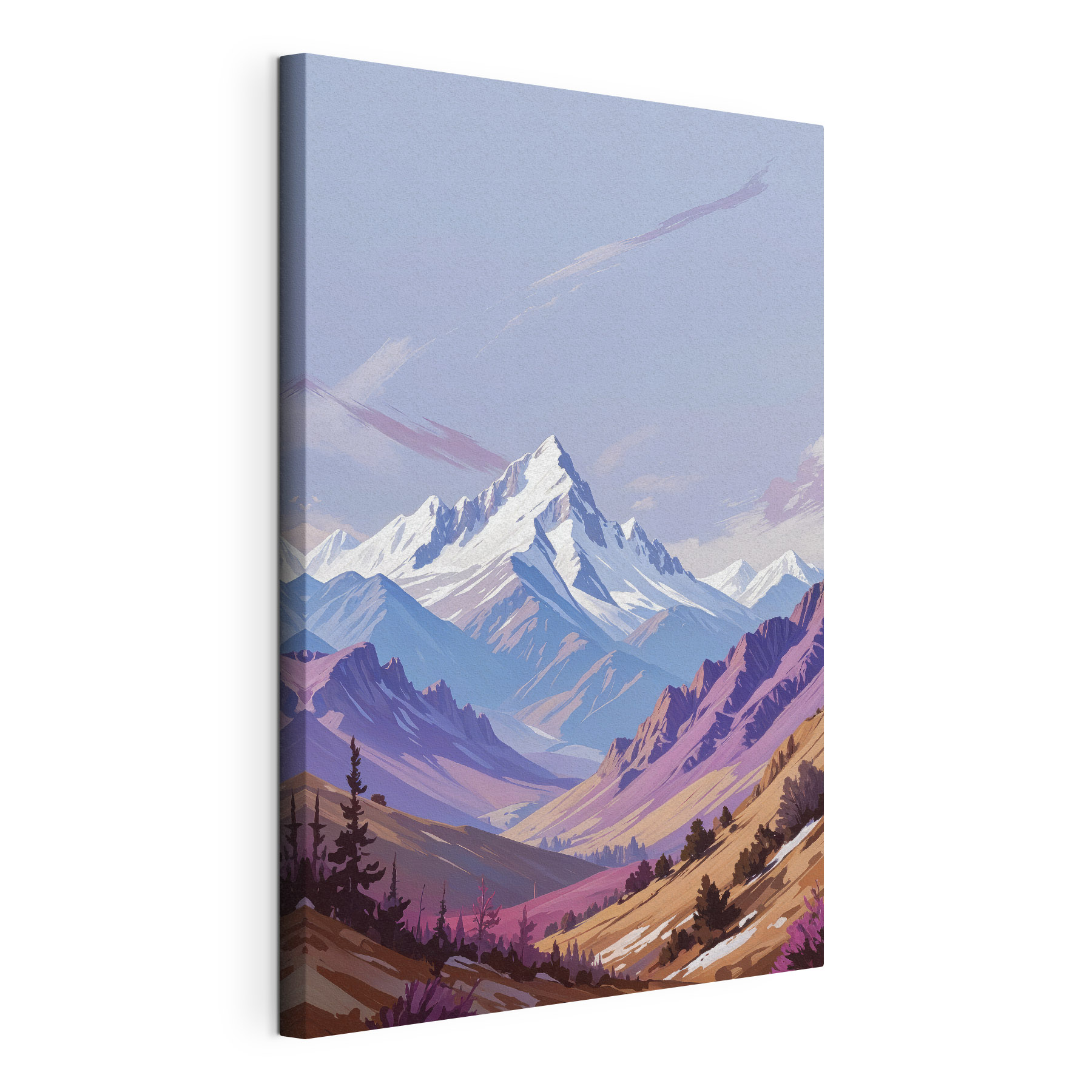 Mountain range with trees and mountains in the background Mountain range with trees and mountains in the background