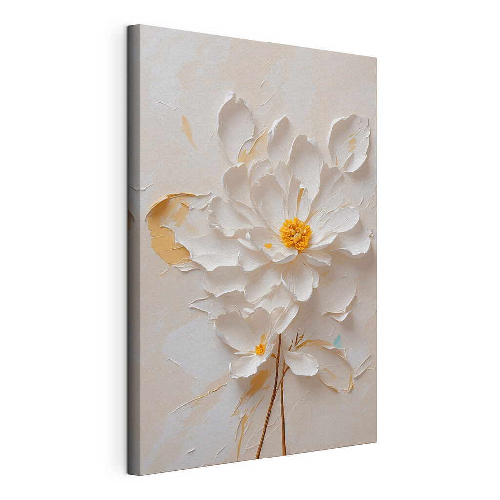 White flower with yellow center