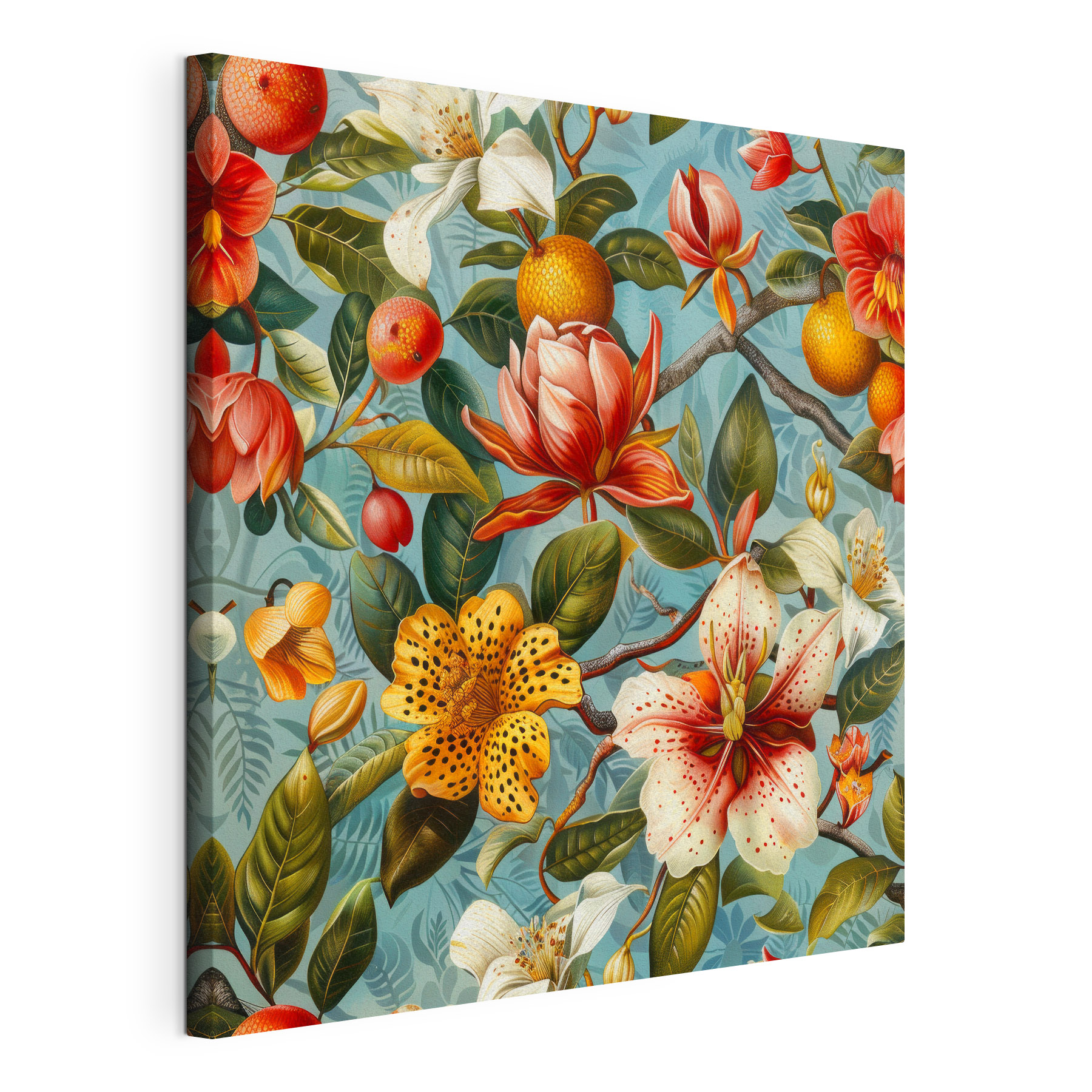 Floral pattern with oranges and flowers Floral pattern with oranges and flowers