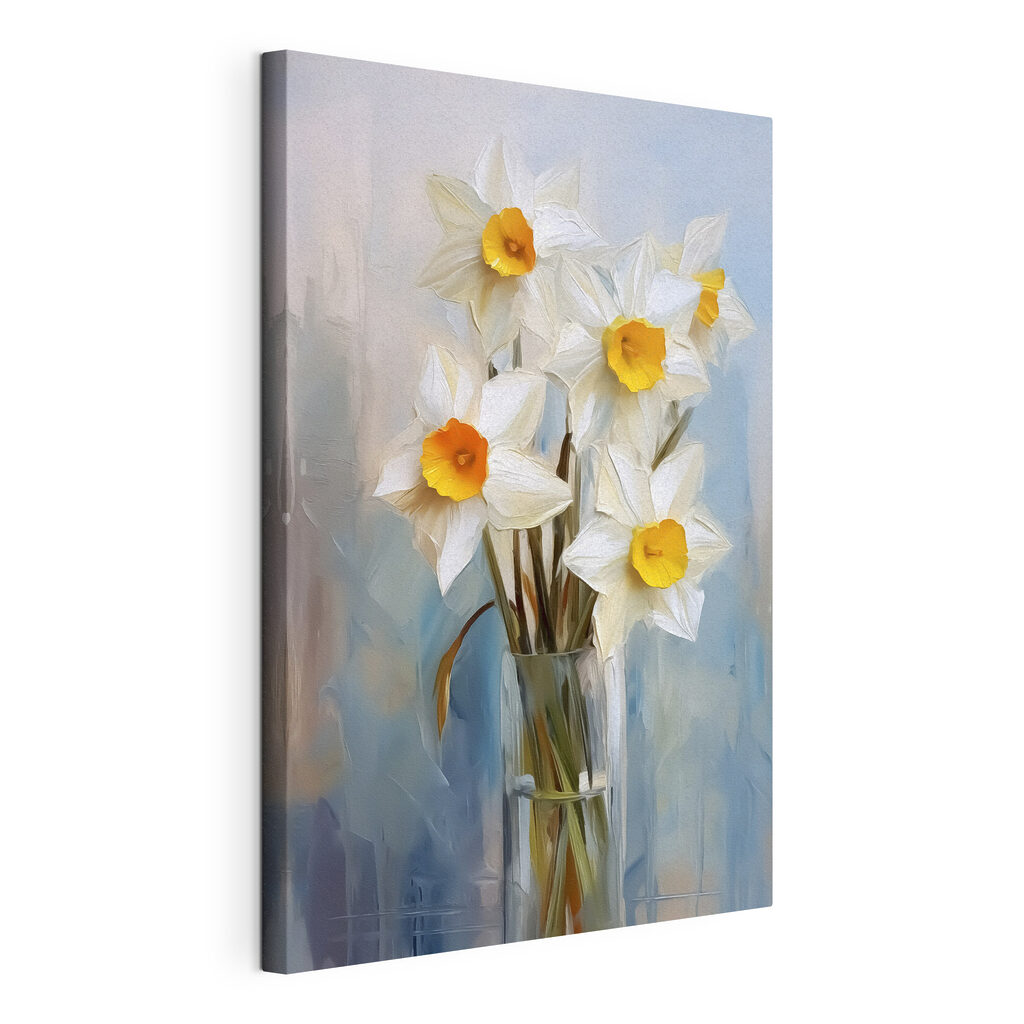 White and yellow flowers in a glass vase White and yellow flowers in a glass vase