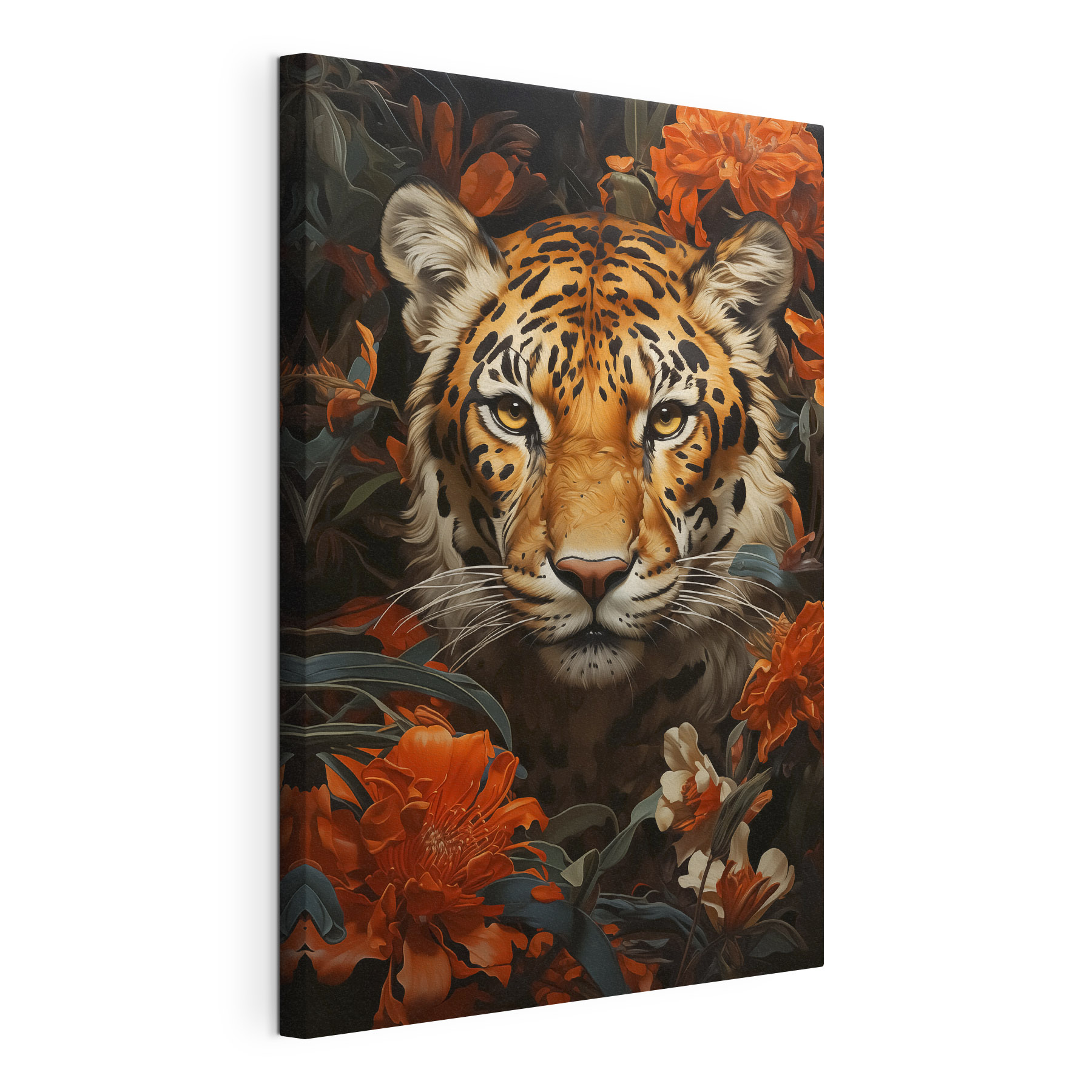Tiger amidst vibrant blossoms