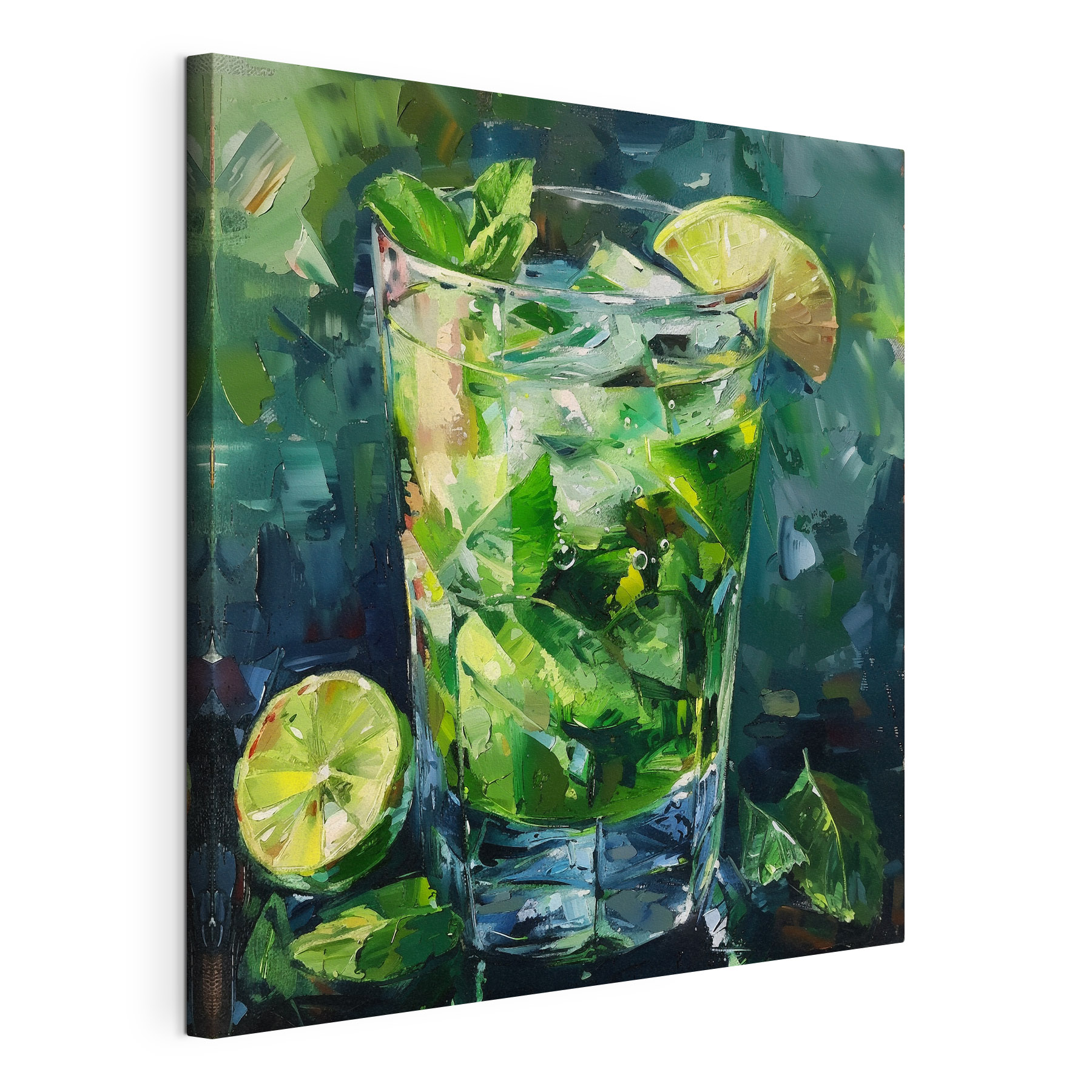 Glass of ice and limes