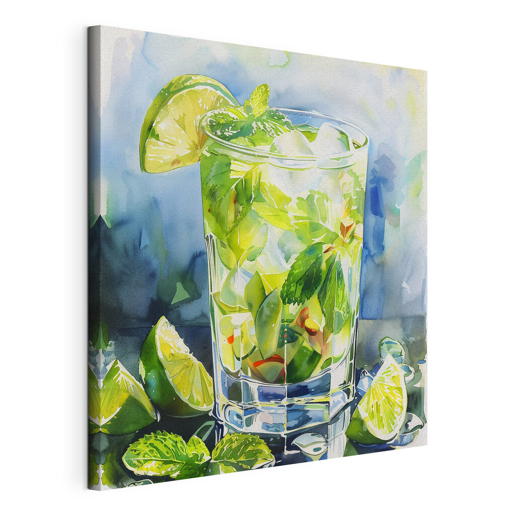 Glass of water with limes and mint leaves Glass of water with limes and mint leaves