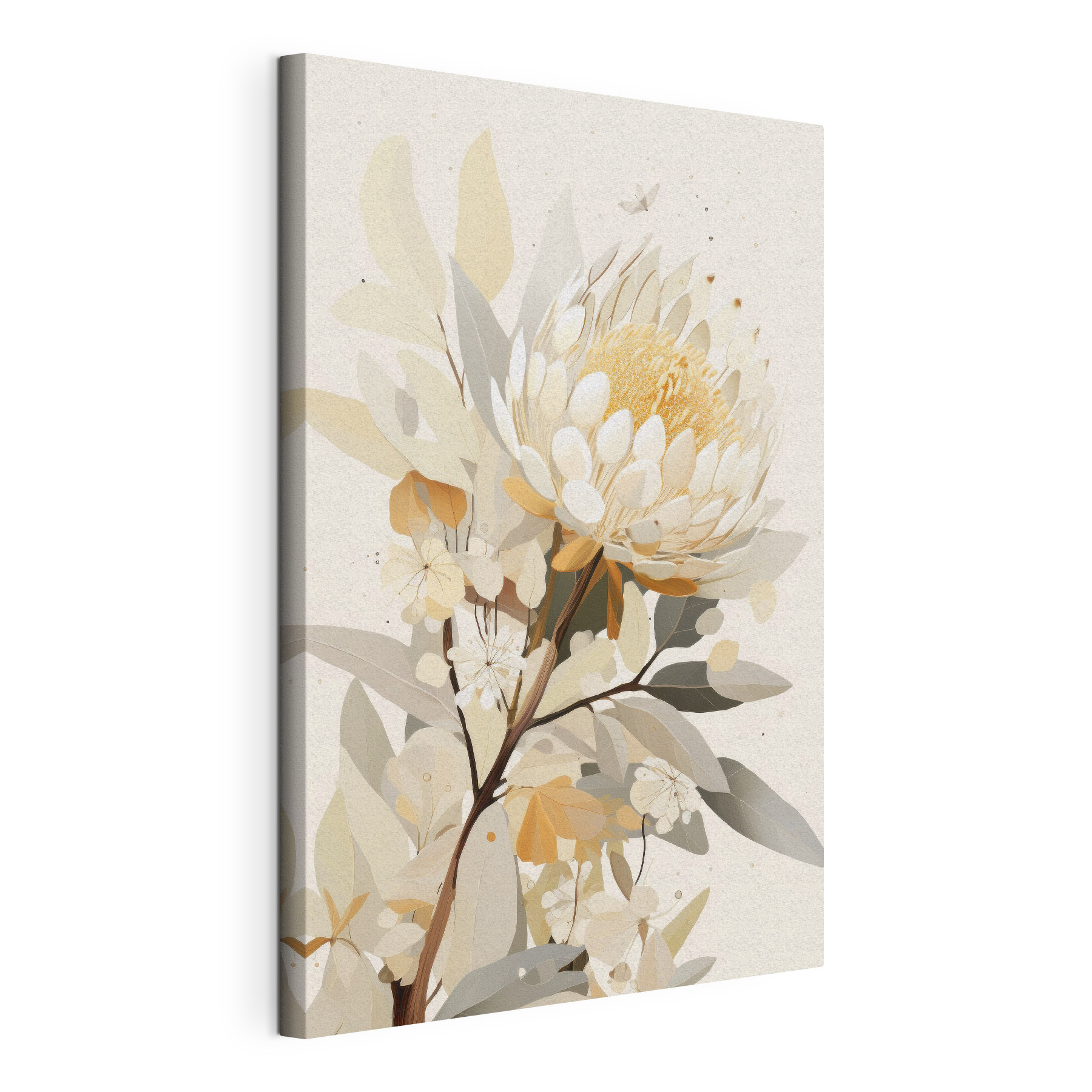 White flower with yellow center