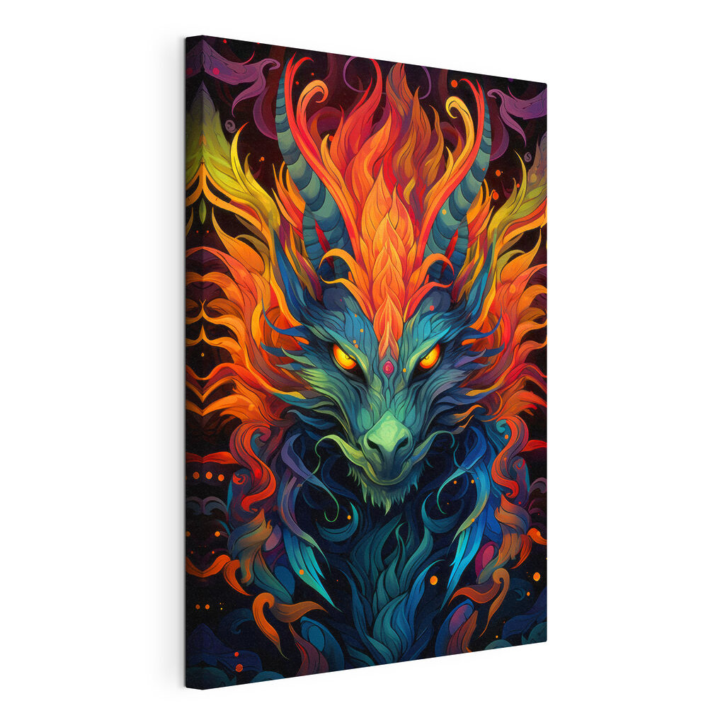 Colorful dragon with horns Colorful dragon with horns