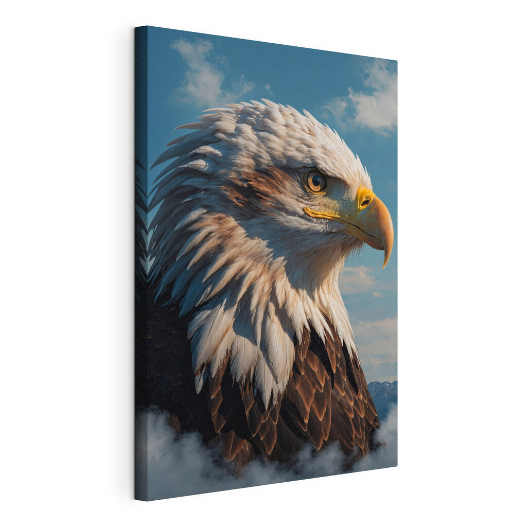 Majestic eagle soaring through clouds Majestic eagle soaring through clouds