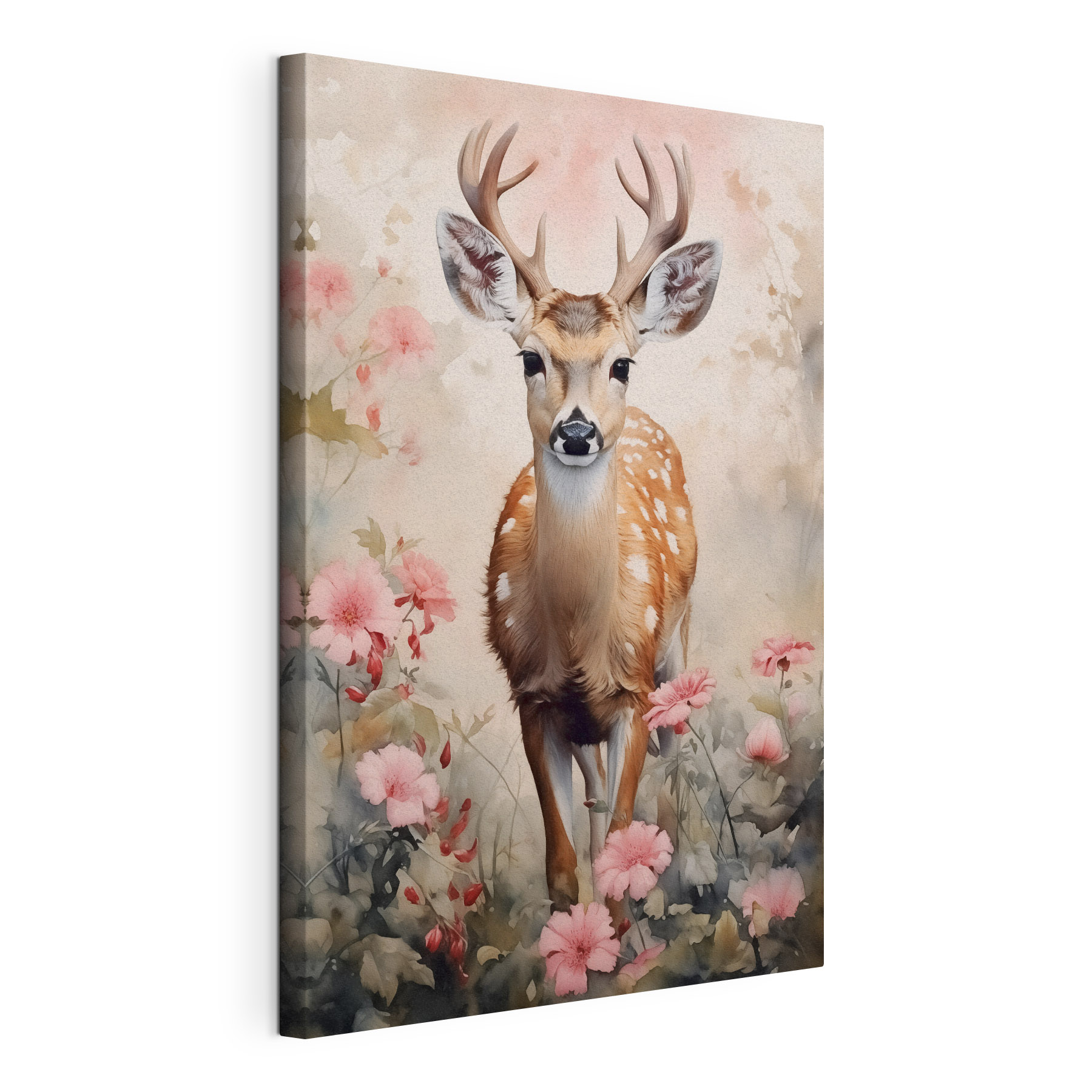 Deer in a field of flowers