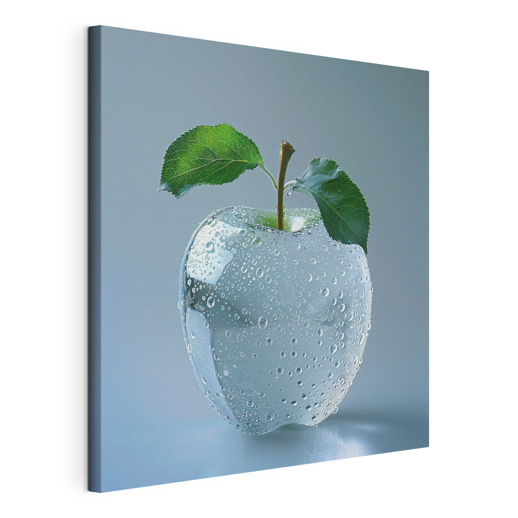 Clear apple with water drops on it Clear apple with water drops on it