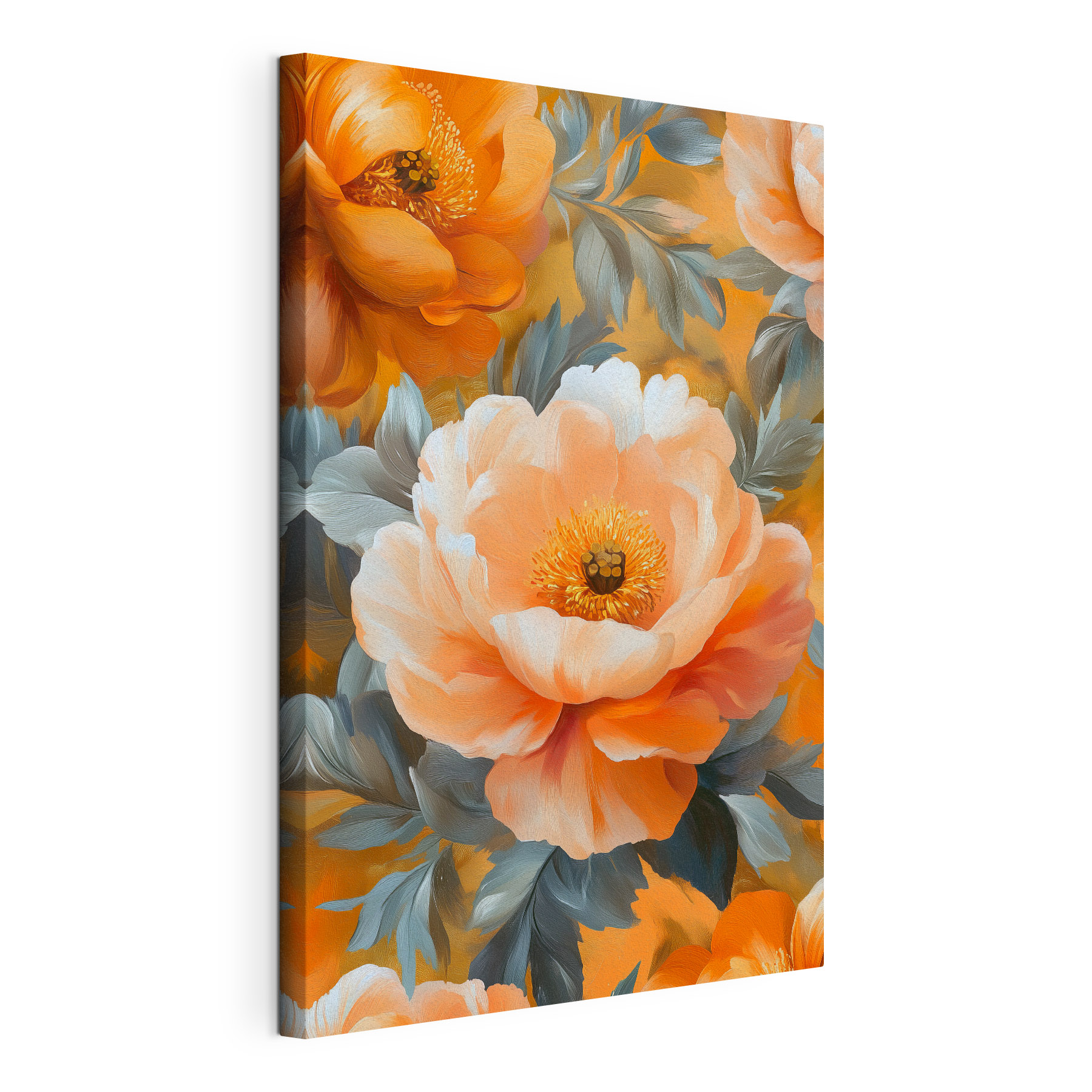 Vibrant peonies in soft hues