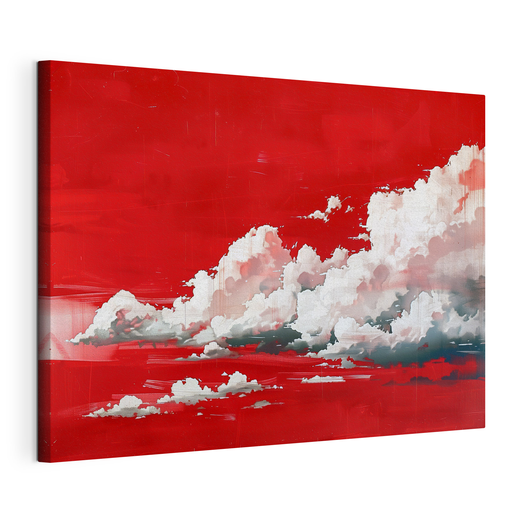 Red sky with clouds