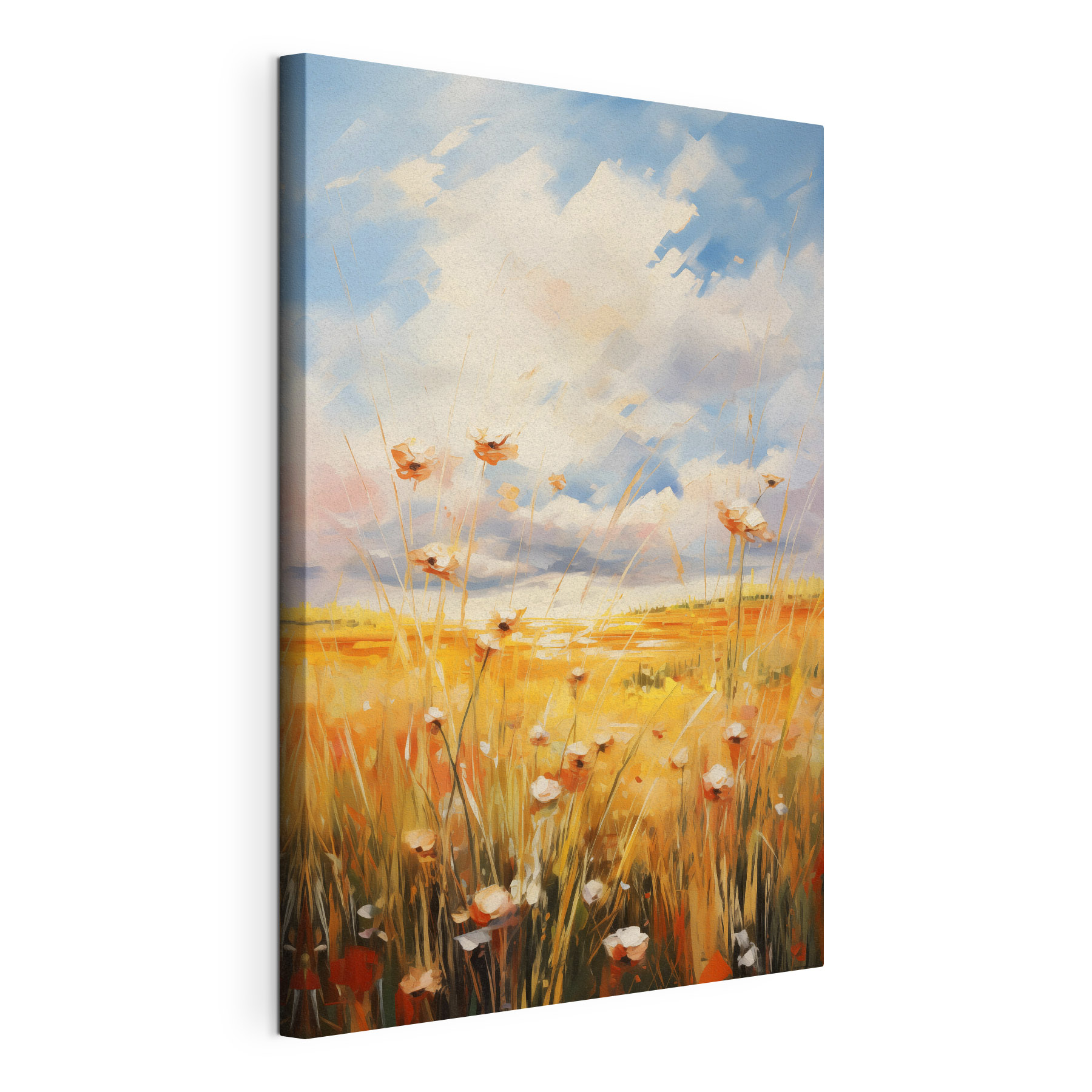 Painting of flowers in a field Painting of flowers in a field