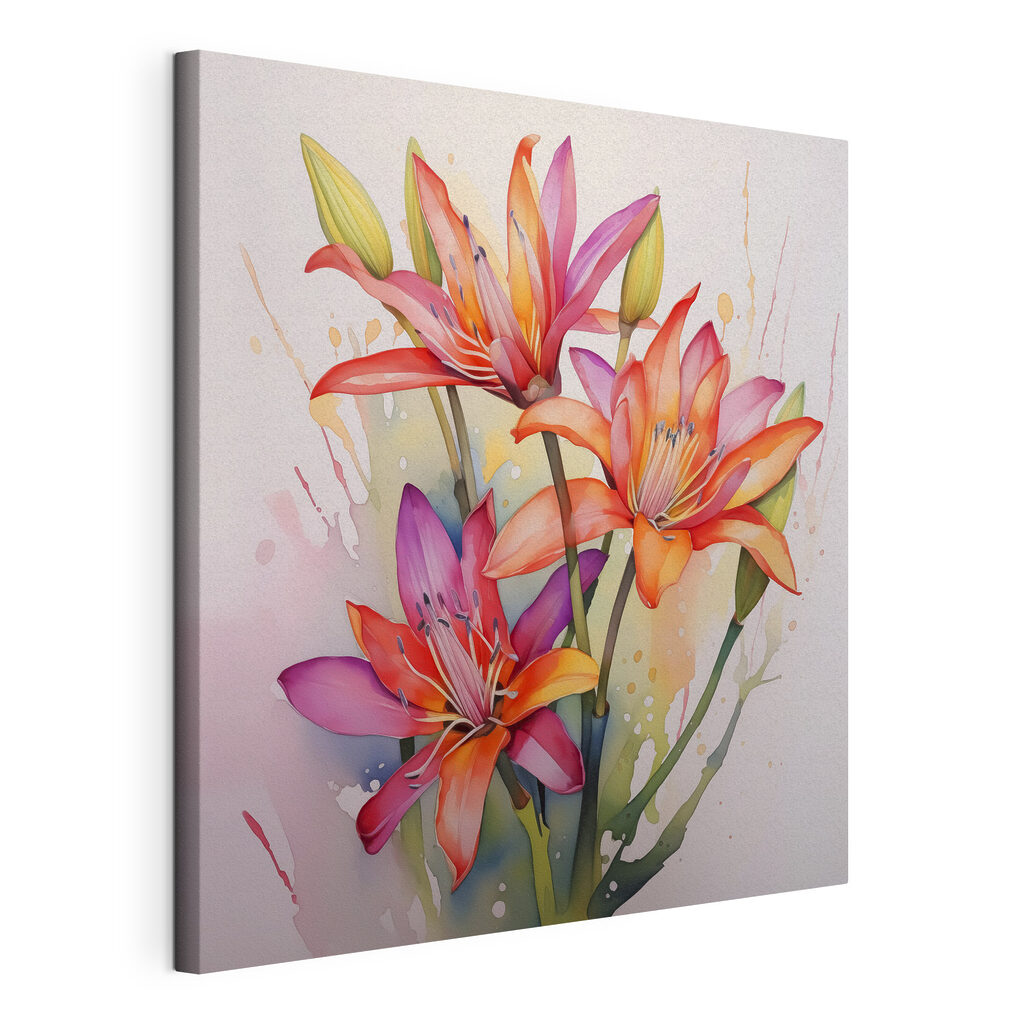 Painting of flowers on a white background