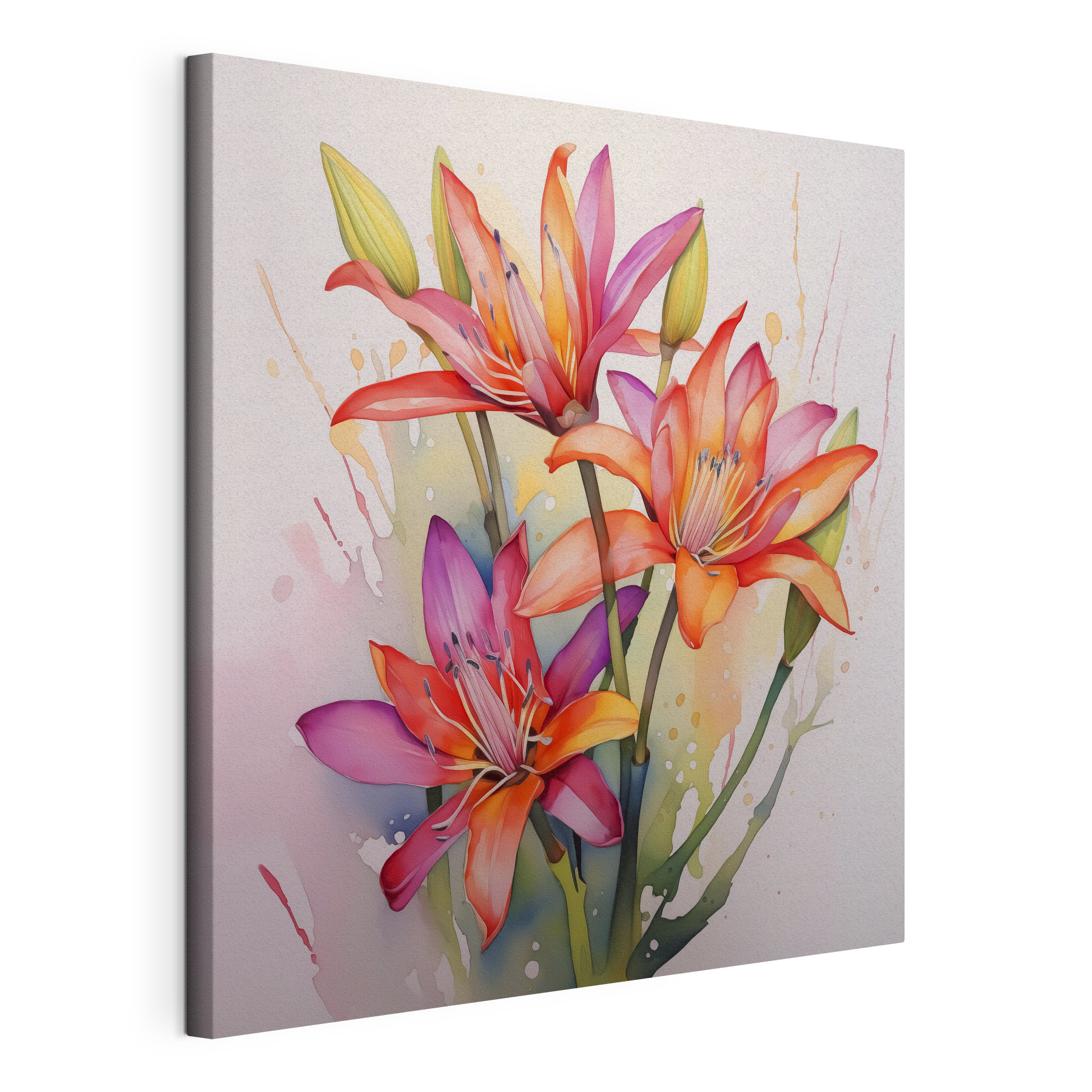Painting of flowers on a white background