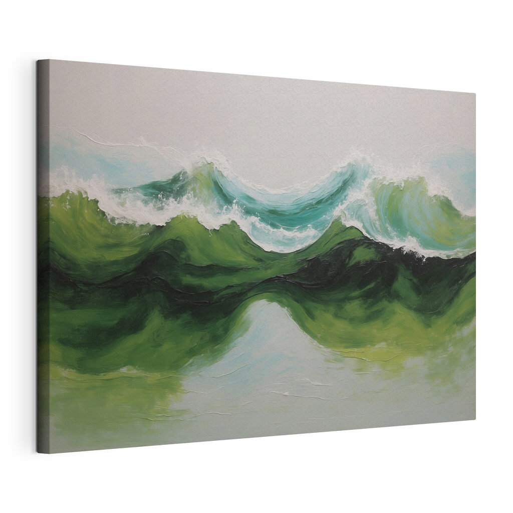 Painting of green and blue waves Painting of green and blue waves