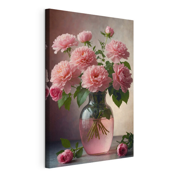 Quadri Quadri Vaso con fiori rosa (COD: s41055)