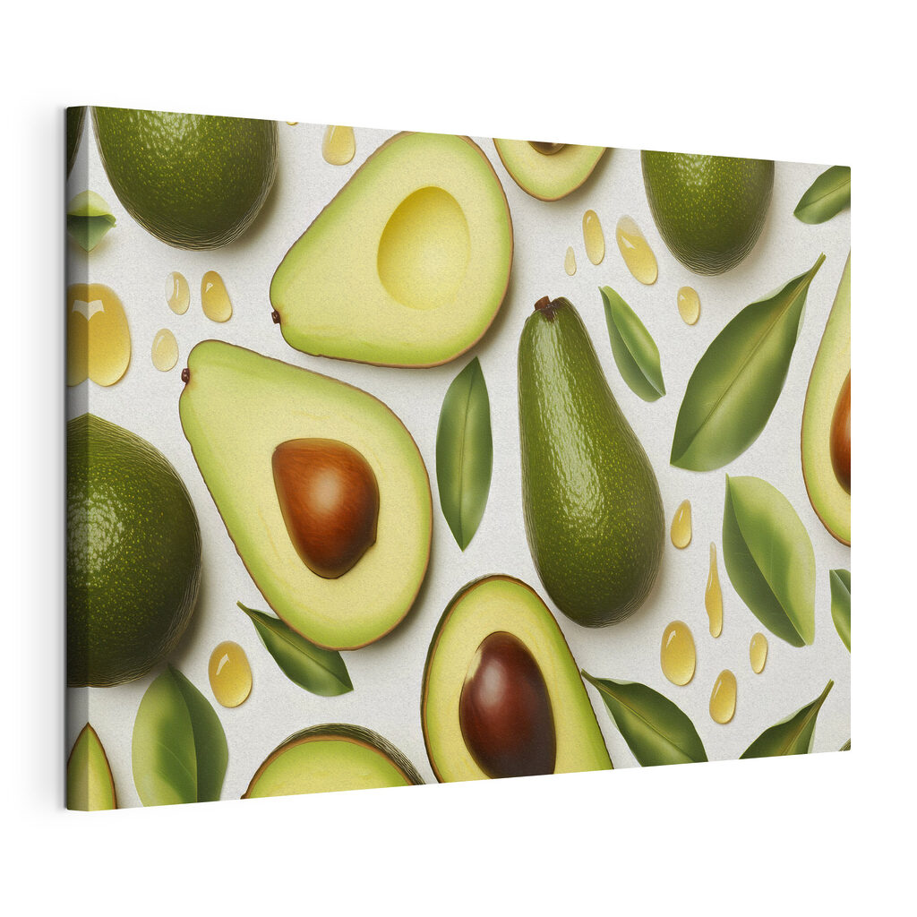 Avocados and avocados with leaves and water drops Avocados and avocados with leaves and water drops