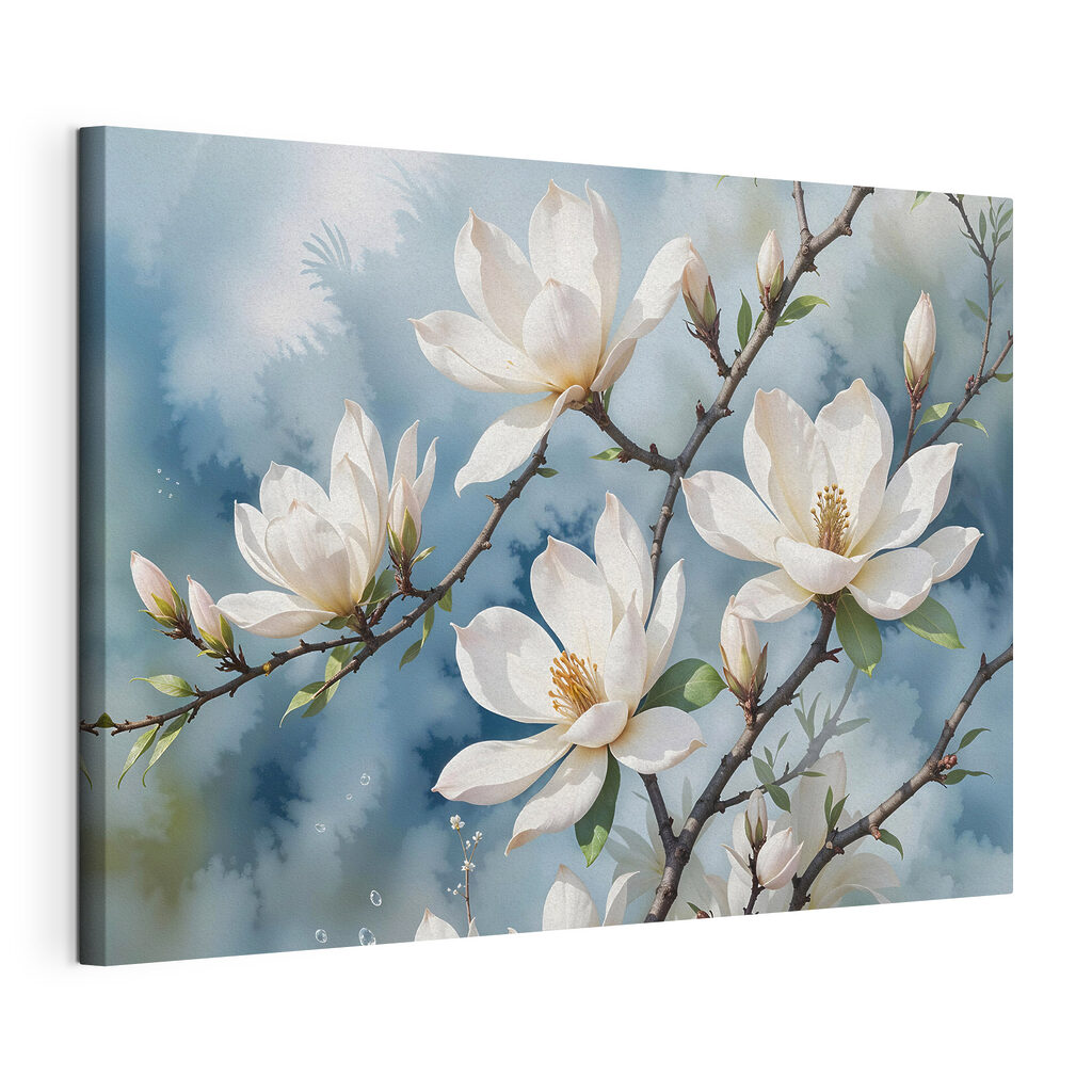 Group of white flowers on a tree branch Group of white flowers on a tree branch