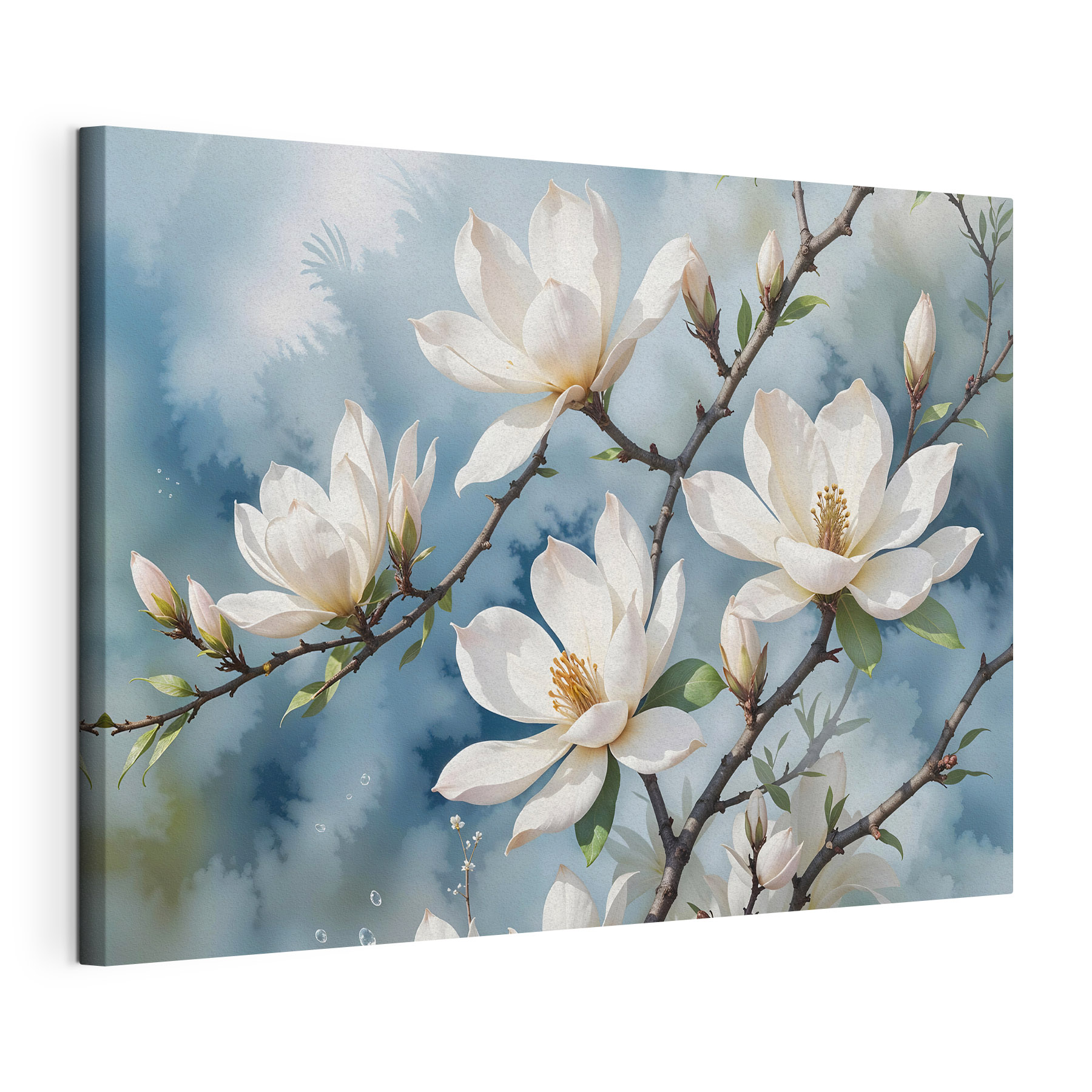 Group of white flowers on a tree branch Group of white flowers on a tree branch