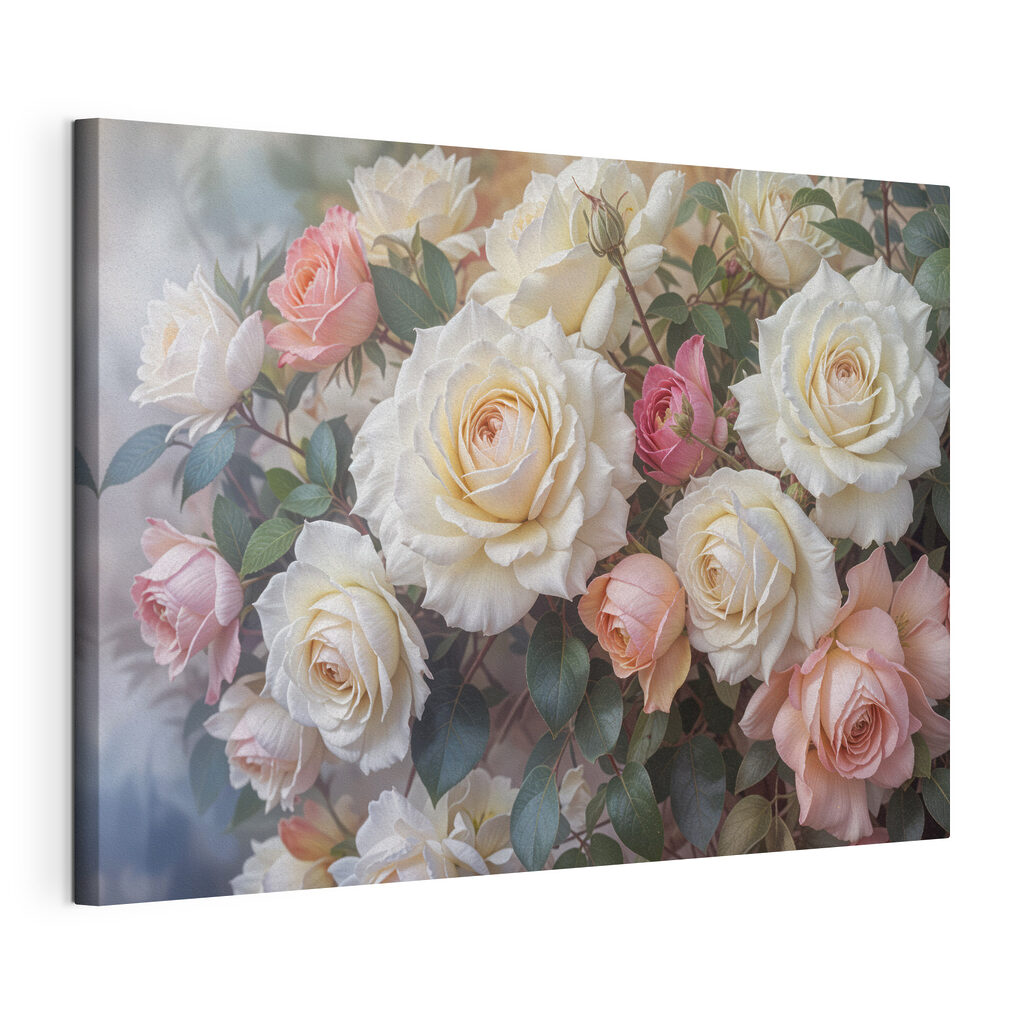 Group of white and pink roses Group of white and pink roses