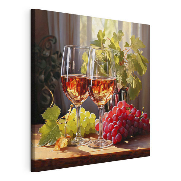 Quadri Due bicchieri di vino accanto all'uva (COD: s41105) Quadri Quadri Due bicchieri di vino accanto all'uva (COD: s41105)