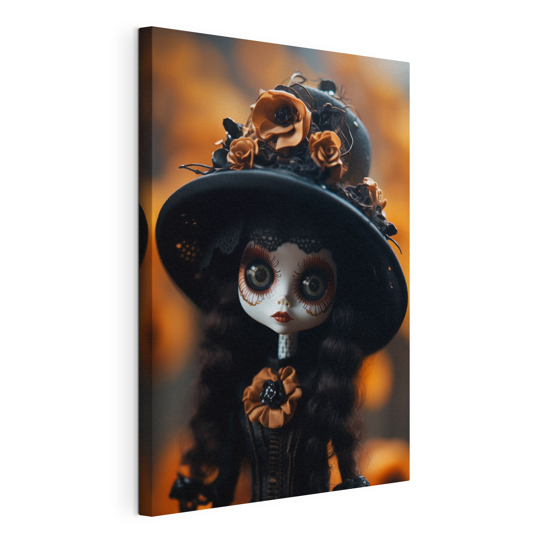 Doll with a hat and flowers Doll with a hat and flowers