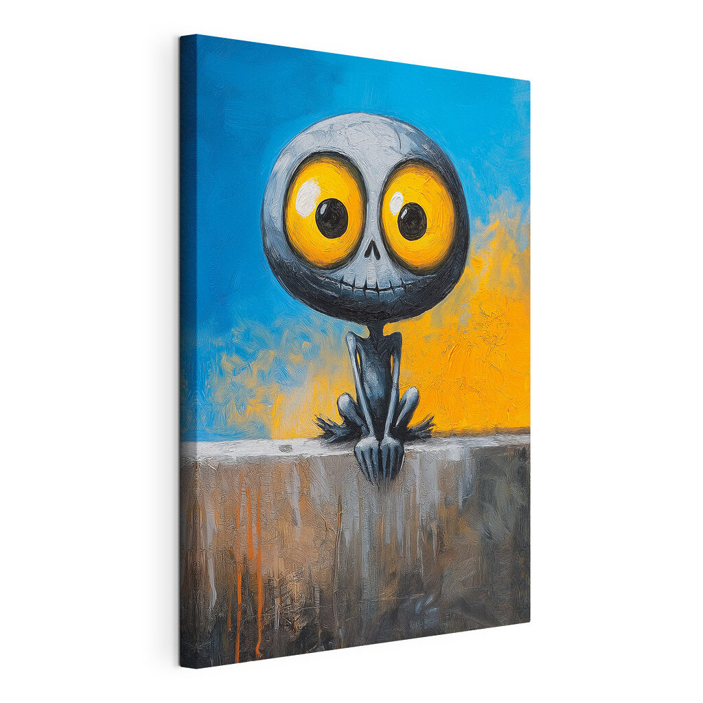 Cartoon character sitting on a ledge