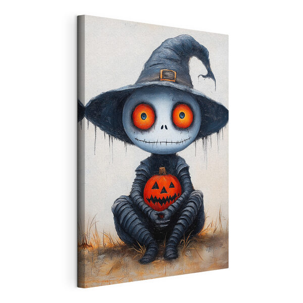 Personaggio dei cartoni animati vestito come una persona che tiene in mano una zucca Quadri Personaggio dei cartoni animati vestito come una persona che tiene in mano una zucca