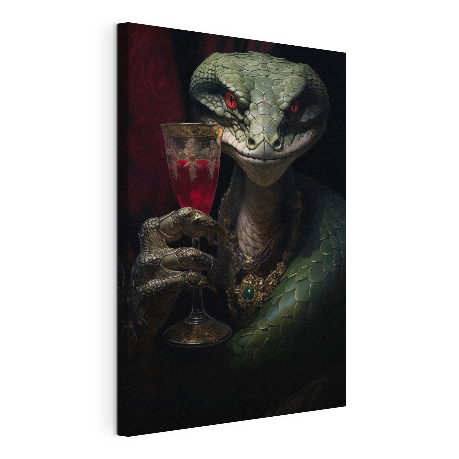 Lizard holding a glass of wine Lizard holding a glass of wine