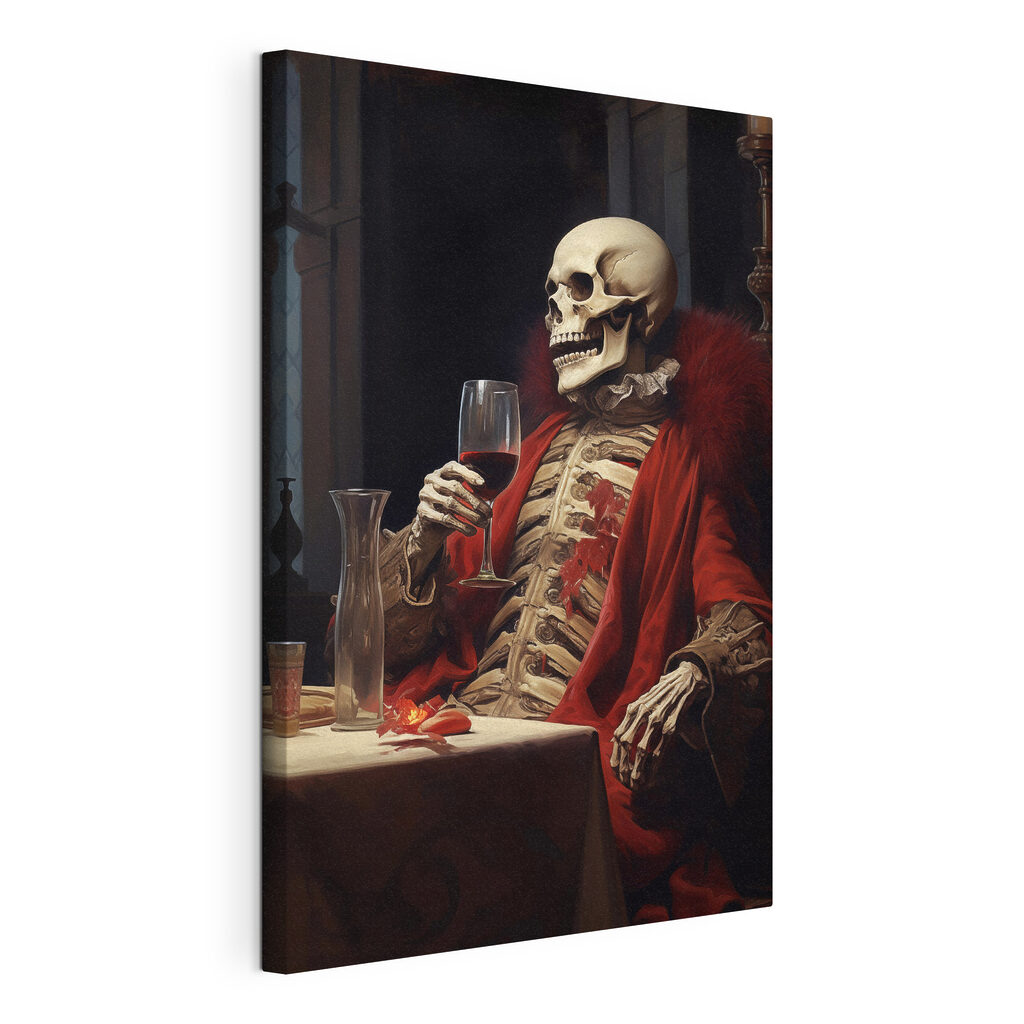 Skeleton holding a glass of wine Skeleton holding a glass of wine