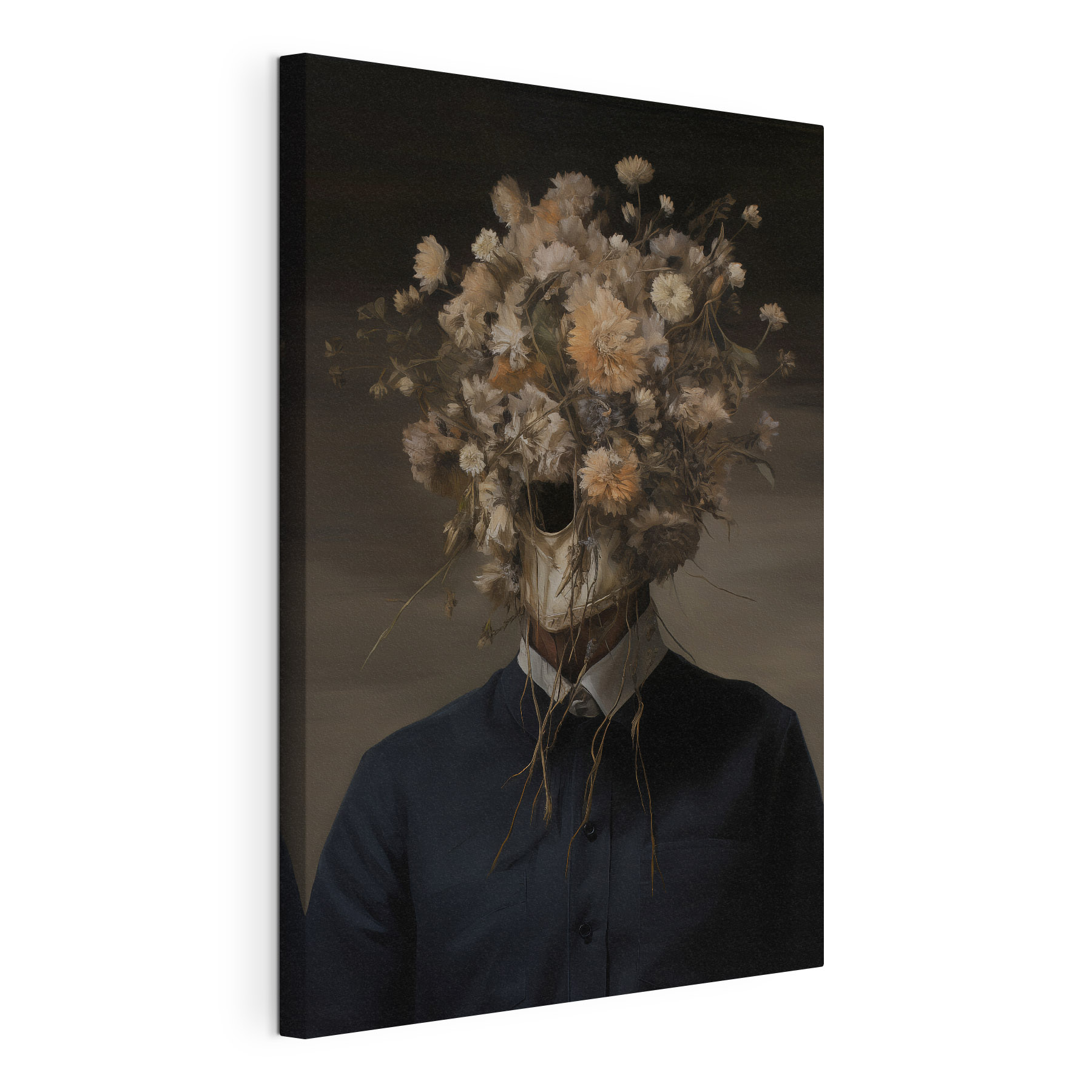 Person with flowers on their head