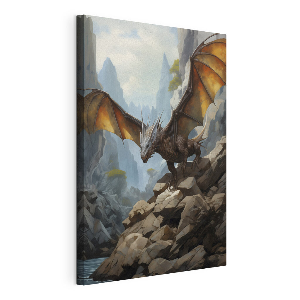 Dragon on a rocky hill Dragon on a rocky hill