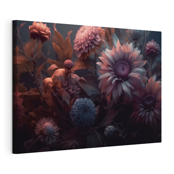 Composizione floreale con foglie Quadri Composizione floreale con foglie