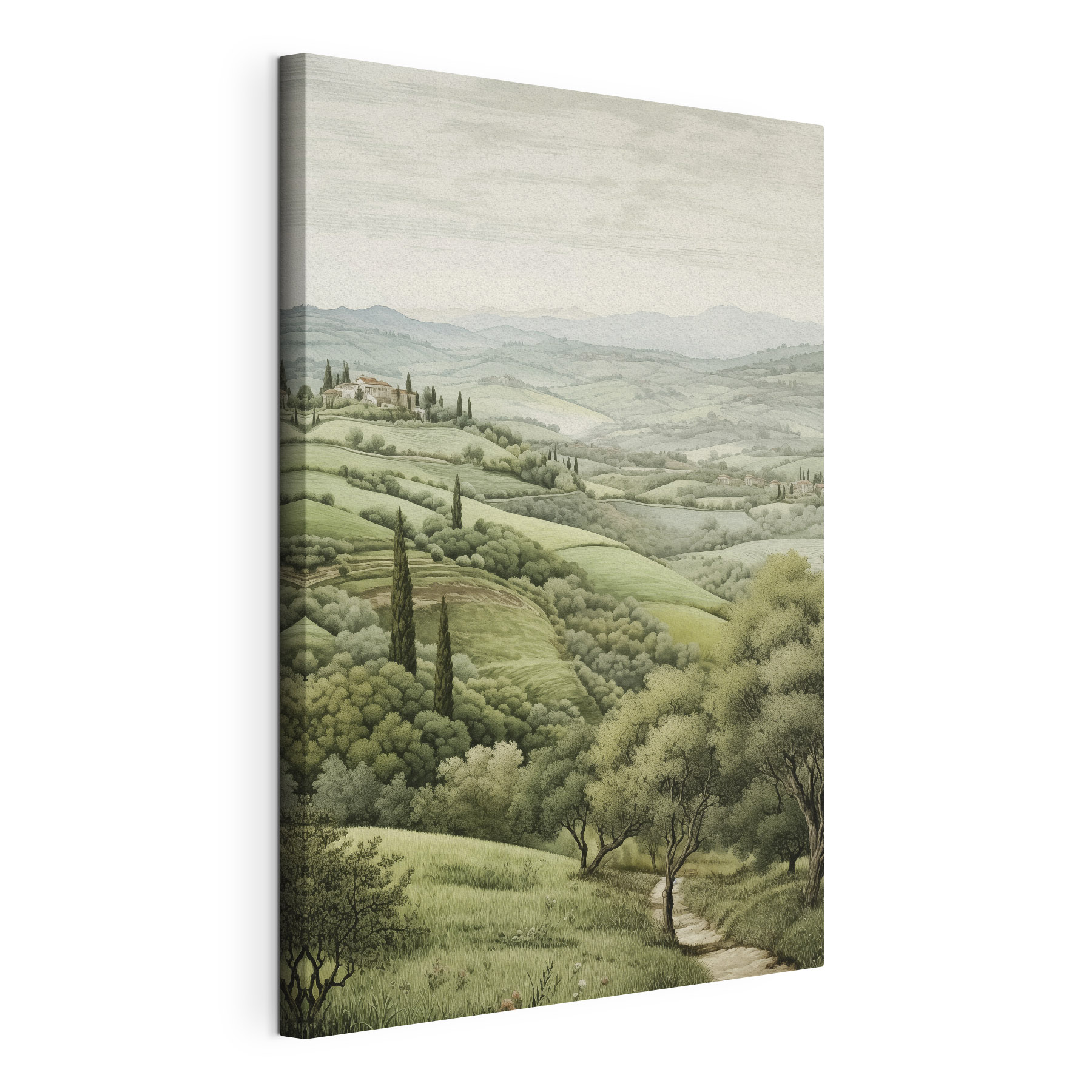 Landscape with trees and a house Landscape with trees and a house
