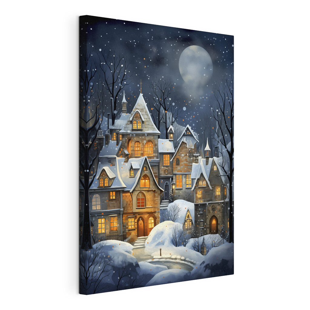 Snow covered houses in a snowy forest Snow covered houses in a snowy forest