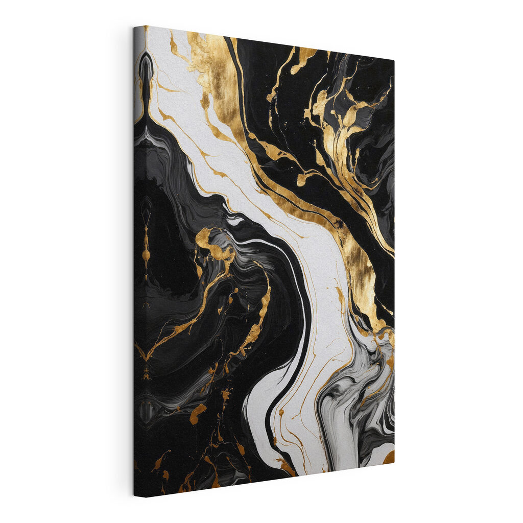 Abstract swirls of black and white