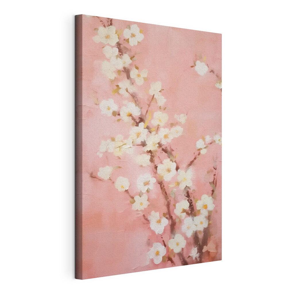 Painting of a branch with white flowers Painting of a branch with white flowers