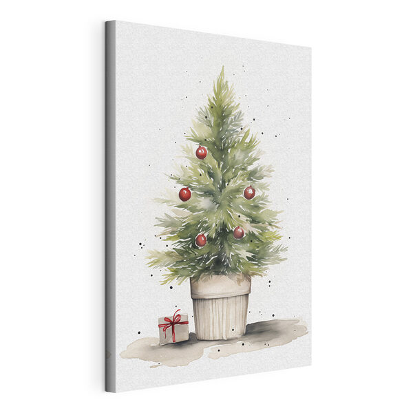 Quadri Acquerello di un albero di Natale