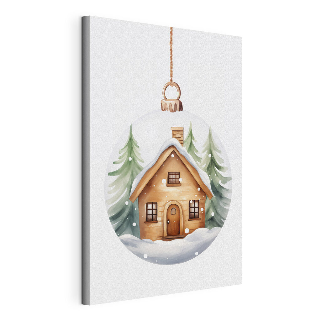 Glass ball with a house and trees in it Glass ball with a house and trees in it