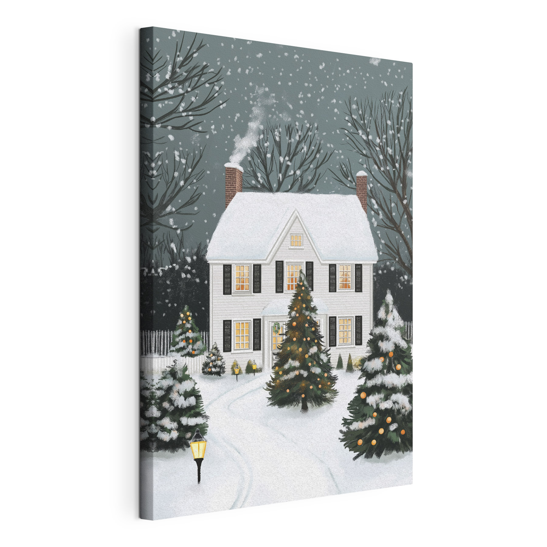 House with trees and snow House with trees and snow