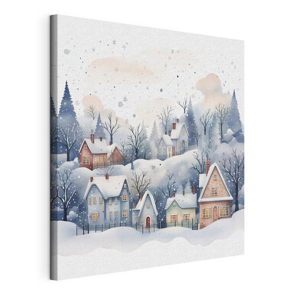 Quadri Acquerello raffigurante case e alberi innevati (COD: s41389) Quadri Quadri Acquerello raffigurante case e alberi innevati (COD: s41389)