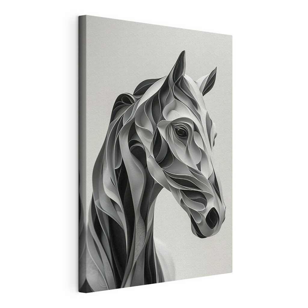 Horse head made of paper Horse head made of paper
