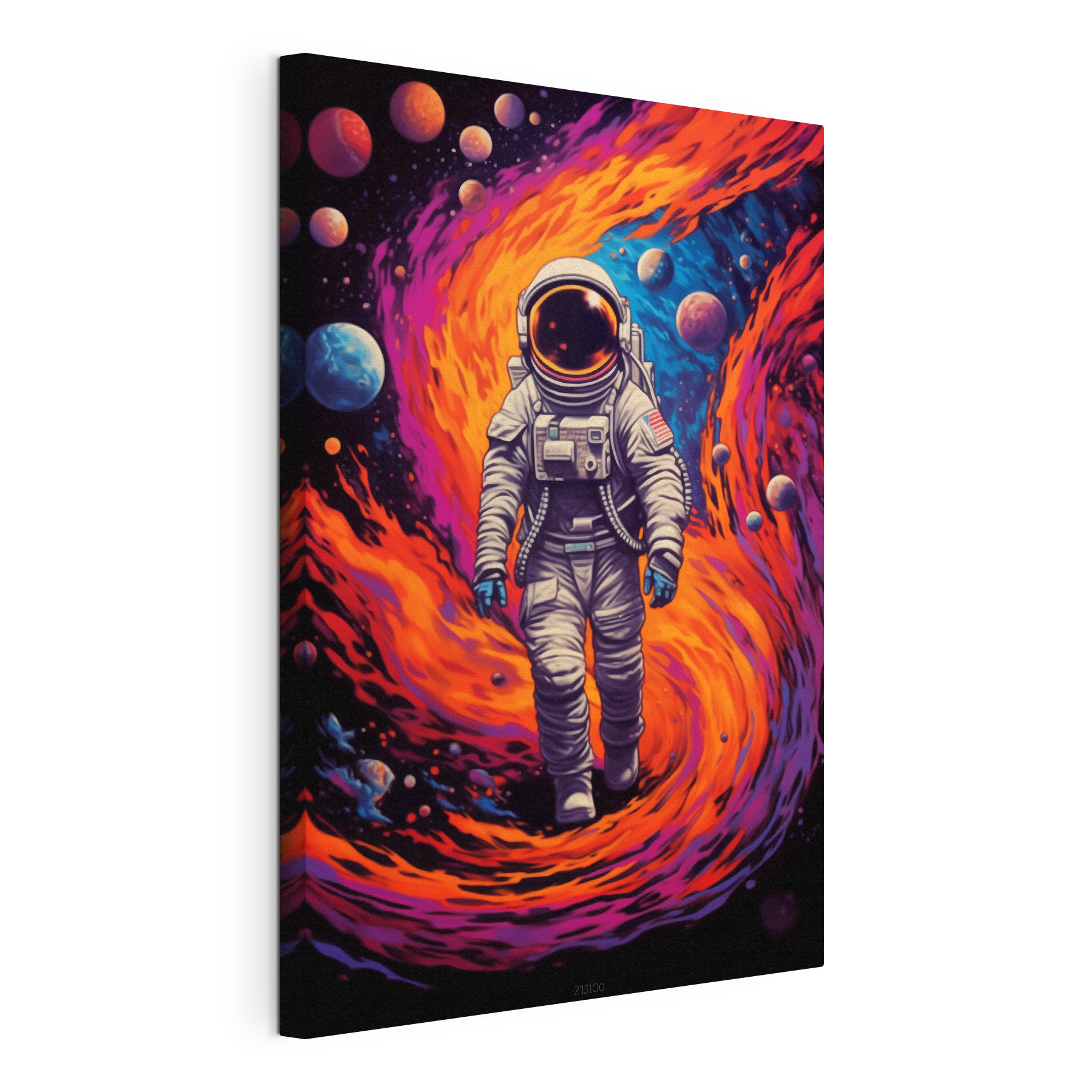 An astronaut walking in space