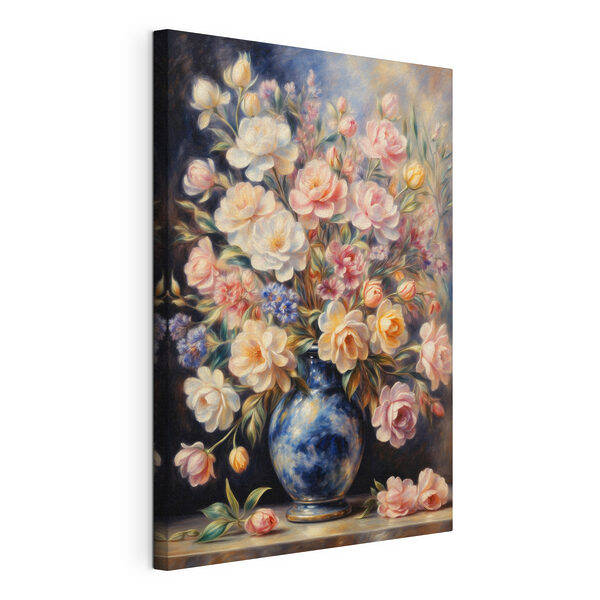 Quadri Quadri Dipinto raffigurante dei fiori in un vaso blu (COD: s41516)
