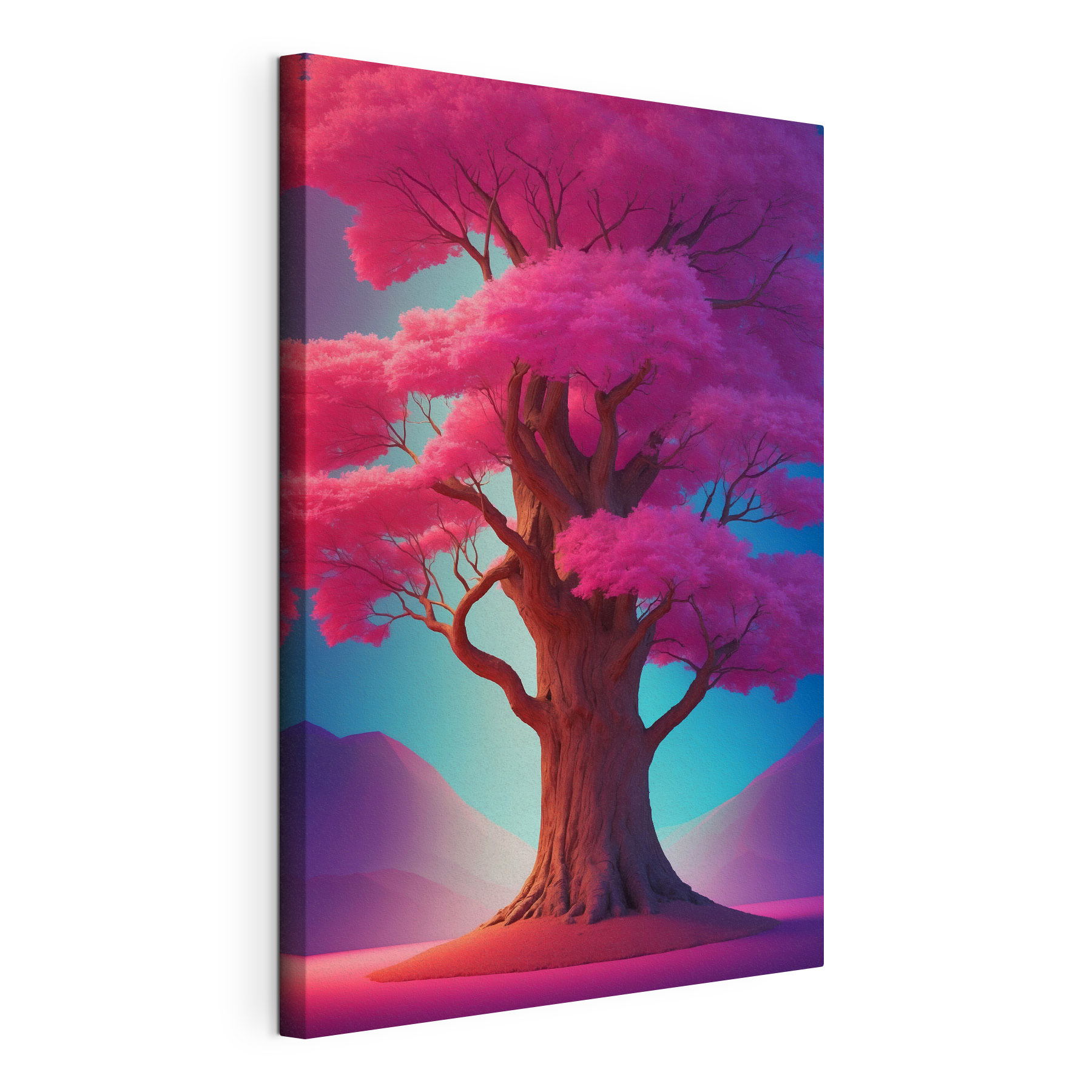 Tree with pink leaves