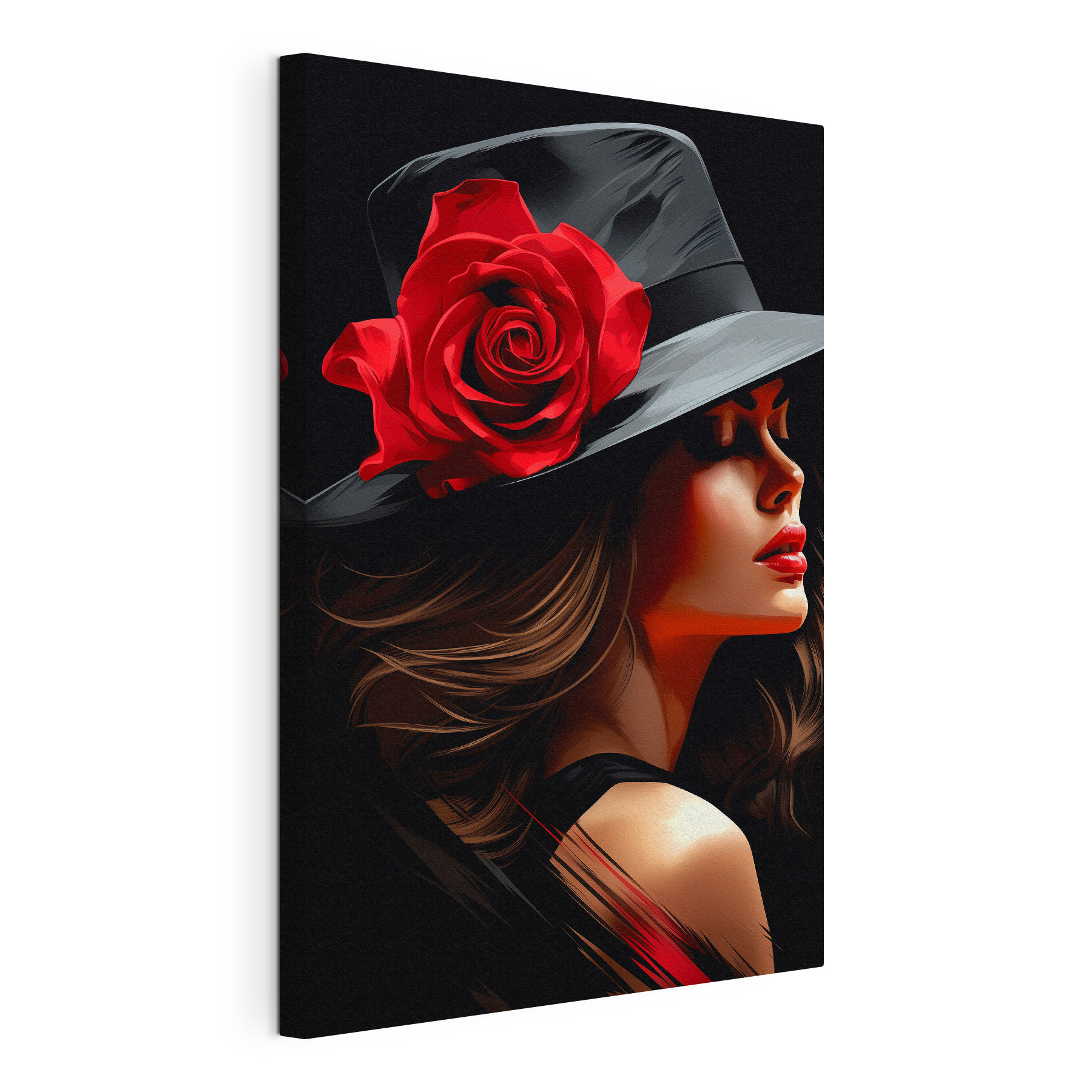 Woman with a rose in her hat Woman with a rose in her hat