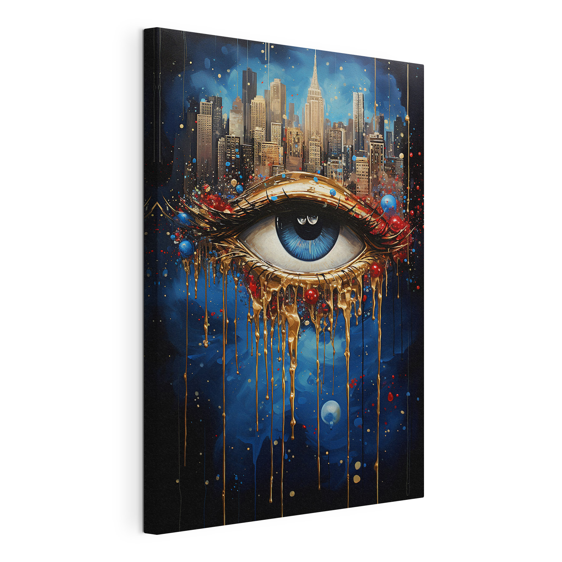 Mysterious eye with city reflection