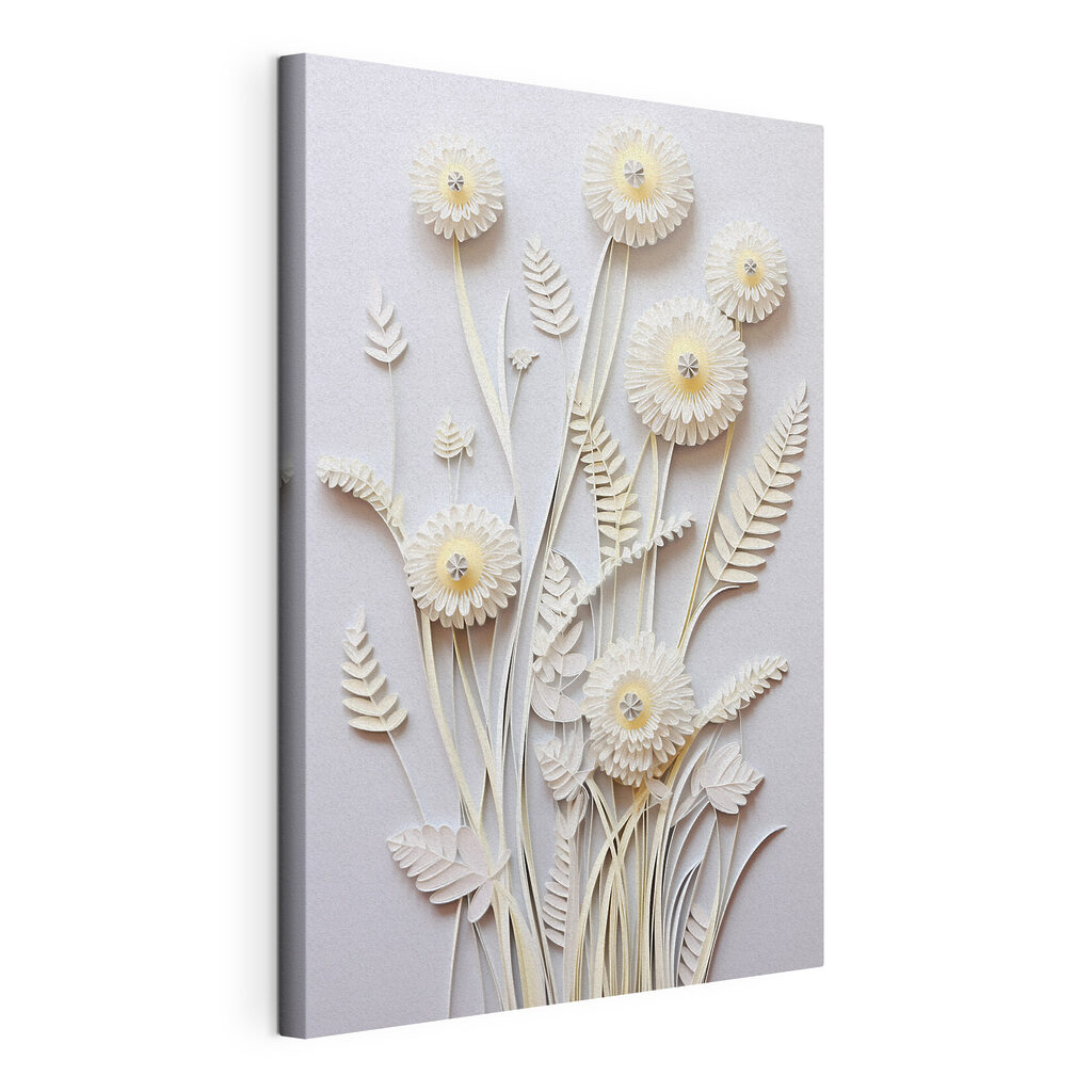 White paper cutout flowers