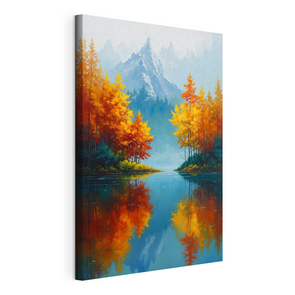 Painting of a mountain and trees Painting of a mountain and trees